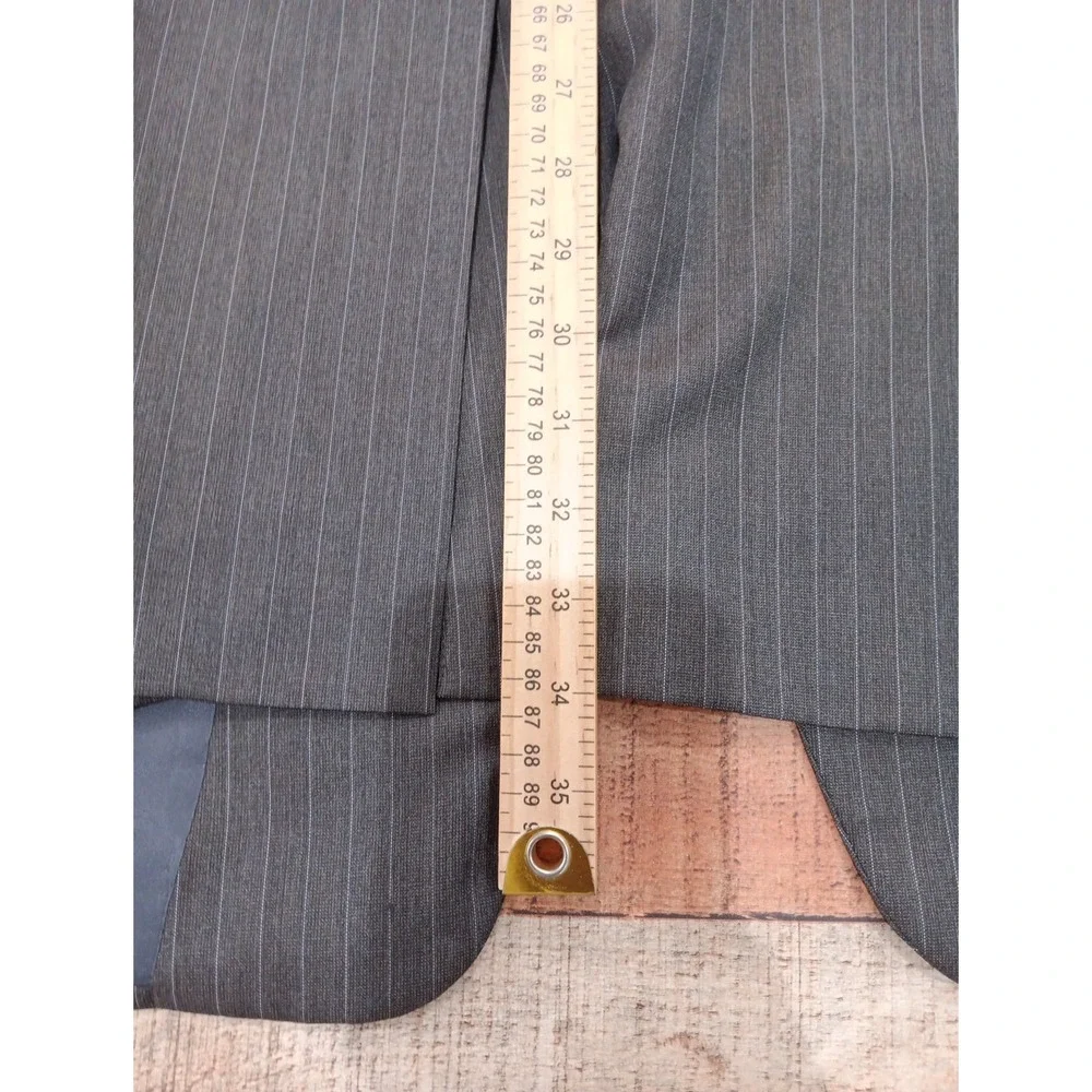 Loro Piana Hickey Freeman‎ Tasmania 120 Pinstripe Wool Blazer Brown 50L 2248